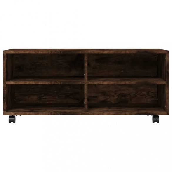 füstös tölgy színű szerelt fa TV-szekrény görgőkkel 90x35x35 cm