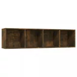 füstös tölgy színű szerelt fa könyv-/TV-szekrény 143x30x36 cm