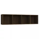 barna tölgy színű szerelt fa könyv-/TV-szekrény 143x30x36 cm
