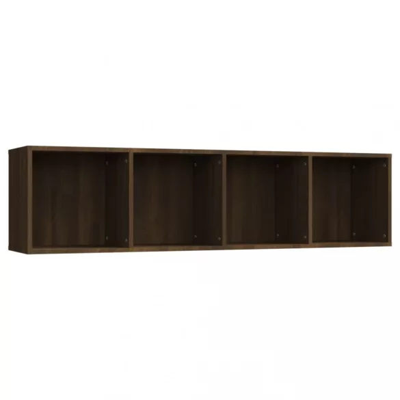 barna tölgy színű szerelt fa könyv-/TV-szekrény 143x30x36 cm