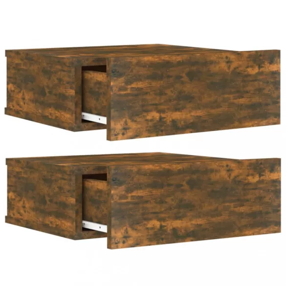 2 db füstös tölgy színű függő éjjeliszekrény 40 x 30 x 15 cm