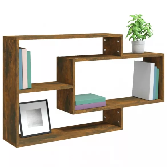 füstös tölgy színű szerelt fa fali polc 104 x 20 x 58,5 cm