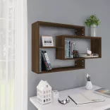 barna tölgyszínű szerelt fa fali polc 104 x 20 x 58,5 cm