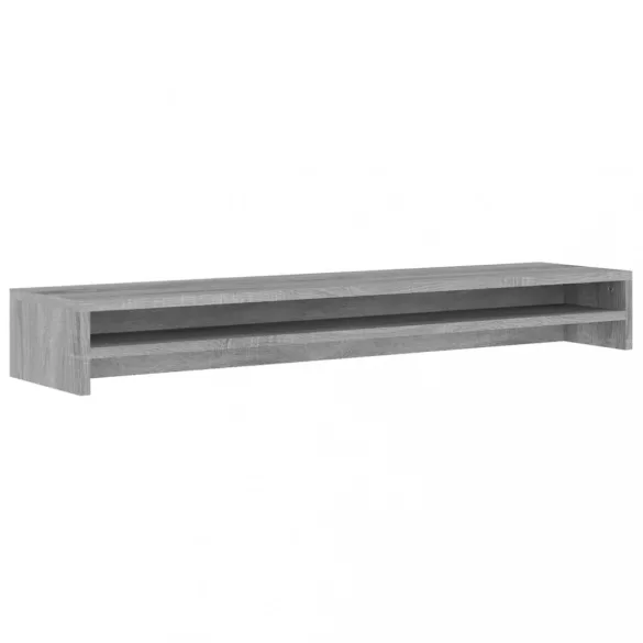 szürke sonoma színű szerelt fa monitorállvány 100 x 24 x 13 cm