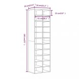 szürke sonoma színű szerelt fa cipősszekrény 54x34x183 cm