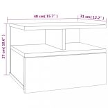 füstös tölgy színű szerelt fa fali éjjeliszekrény 40x31x27 cm