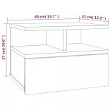 2 db füstös tölgy színű fali éjjeliszekrény 40 x 31 x 27 cm