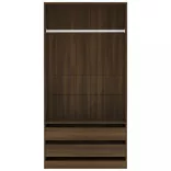 barna tölgy színű szerelt fa ruhásszekrény 100 x 50 x 200 cm
