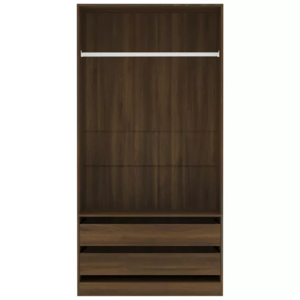 barna tölgy színű szerelt fa ruhásszekrény 100 x 50 x 200 cm