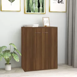   barna tölgy színű szerelt fa tálalószekrény 60 x 30 x 75 cm