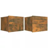 2 db füstös tölgy színű szerelt fa éjjeliszekrény 40x30x30 cm