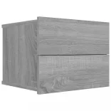 szürke sonoma színű szerelt fa éjjeliszekrény 40 x 30 x 30 cm