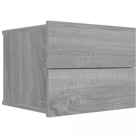 2 db szürke-sonoma színű szerelt fa éjjeliszekrény 40x30x30 cm