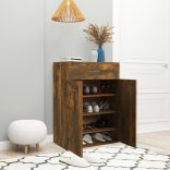 füstös tölgy színű szerelt fa cipősszekrény 60 x 35 x 84 cm