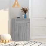 szürke sonoma színű szerelt fa cipősszekrény 60 x 35 x 84 cm