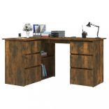 füstös tölgy színű szerelt fa sarokíróasztal 145 x 100 x 76 cm