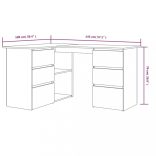 füstös tölgy színű szerelt fa sarokíróasztal 145 x 100 x 76 cm