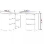 szürke sonoma színű szerelt fa sarokíróasztal 145 x 100 x 76 cm