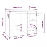 szürke sonoma színű szerelt fa íróasztal 100 x 50 x 76 cm