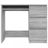 szürke sonoma színű szerelt fa íróasztal 90x45x76 cm