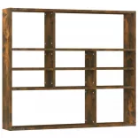 füstös tölgy színű szerelt fa fali polc 90 x 16 x 78 cm