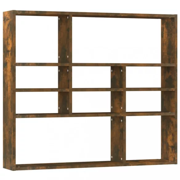 füstös tölgy színű szerelt fa fali polc 90 x 16 x 78 cm