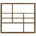 füstös tölgy színű szerelt fa fali polc 90 x 16 x 78 cm