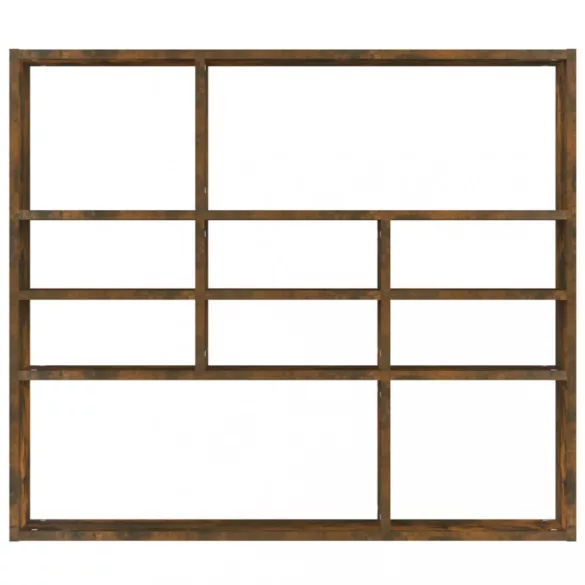 füstös tölgy színű szerelt fa fali polc 90 x 16 x 78 cm