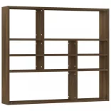 barna tölgy színű szerelt fa fali polc 90 x 16 x 78 cm