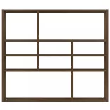 barna tölgy színű szerelt fa fali polc 90 x 16 x 78 cm