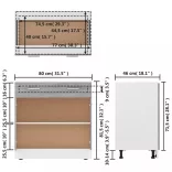 “Lyon” szürke sonoma színű szerelt fa fiókos szekrény