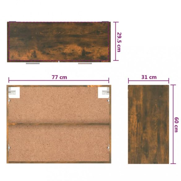 “Lyon” füstös tölgy színű szerelt fa függőszekrény