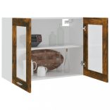 “Lyon” füstös tölgy színű szerelt fa fali üvegszekrény