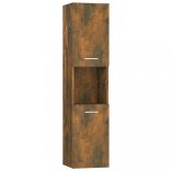 füstös tölgy színű szerelt fa fürdőszobaszekrény 30x30x130 cm