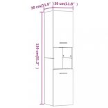 füstös tölgy színű szerelt fa fürdőszobaszekrény 30x30x130 cm