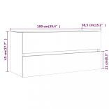 füstös tölgy színű szerelt fa mosdószekrény 100 x 38,5 x 45 cm