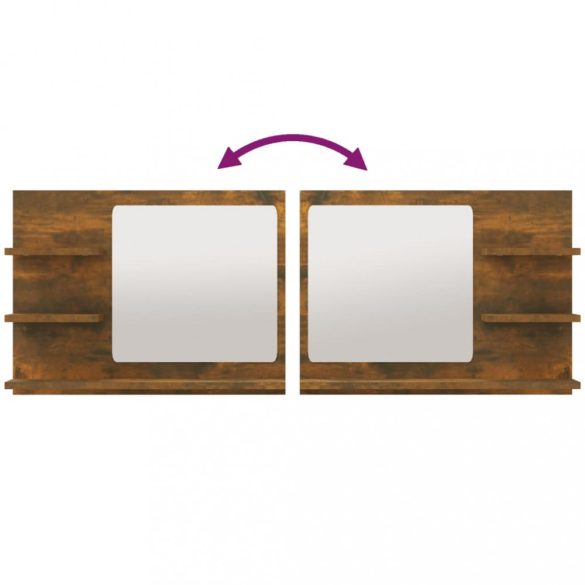 füstös tölgy színű szerelt fa fürdőszobatükör 60 x 10,5 x 45 cm