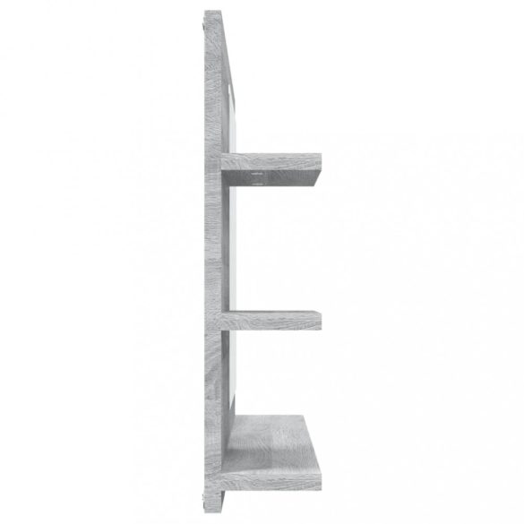 szürke sonoma színű szerelt fa fürdőszobatükör 60x10,5x45 cm