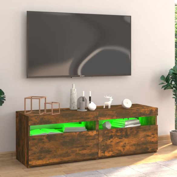 füstös tölgy színű TV-szekrény LED-ekkel 120x35x40 cm