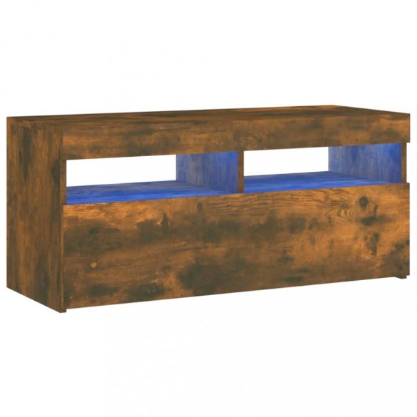 füstös tölgy színű TV-szekrény LED-ekkel 90 x 35 x 40 cm