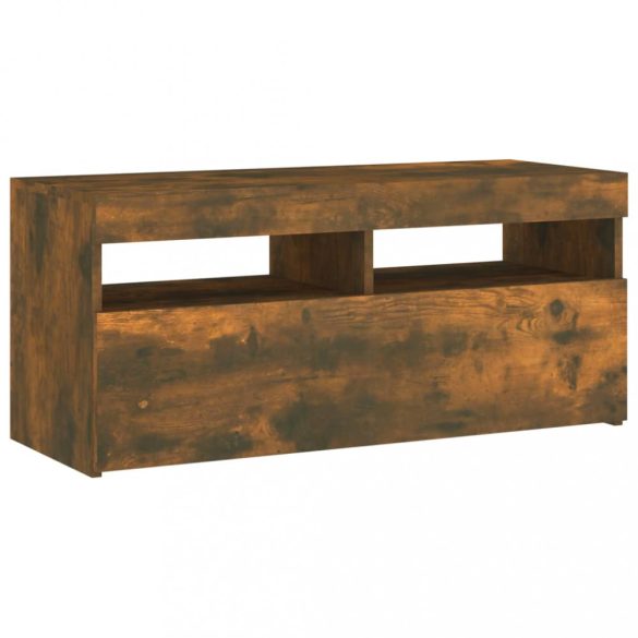 füstös tölgy színű TV-szekrény LED-ekkel 90 x 35 x 40 cm