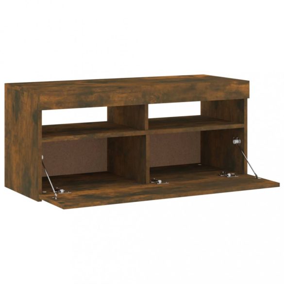 füstös tölgy színű TV-szekrény LED-ekkel 90 x 35 x 40 cm