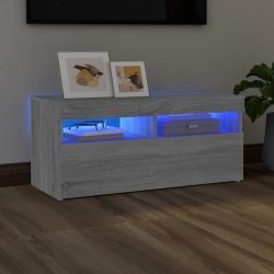   szürke sonoma színű TV-szekrény LED-világítással 90x35x40 cm
