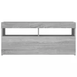 szürke sonoma színű TV-szekrény LED-világítással 90x35x40 cm