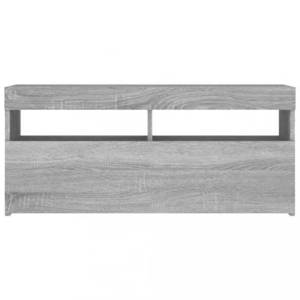 szürke sonoma színű TV-szekrény LED-világítással 90x35x40 cm