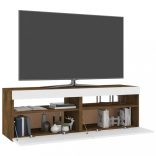 2 db barna tölgyszínű TV-szekrény LED-ekkel 60 x 35 x 40 cm