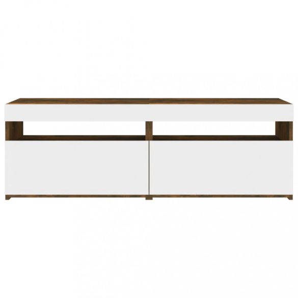 2 db barna tölgyszínű TV-szekrény LED-ekkel 60 x 35 x 40 cm