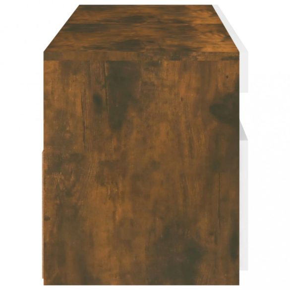 2 db barna tölgyszínű TV-szekrény LED-ekkel 60 x 35 x 40 cm