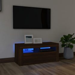   barna tölgyszínű TV-szekrény LED-világítással 90 x 35 x 40 cm