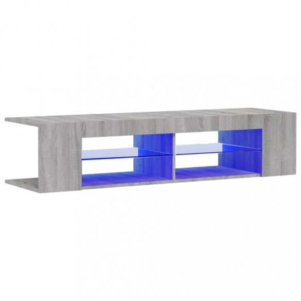 szürke sonoma színű TV-szekrény LED-lámpákkal 135 x 39 x 30 cm